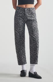 Brooklyn Industries Leopard Print Baggy Fit Barrel Jeans