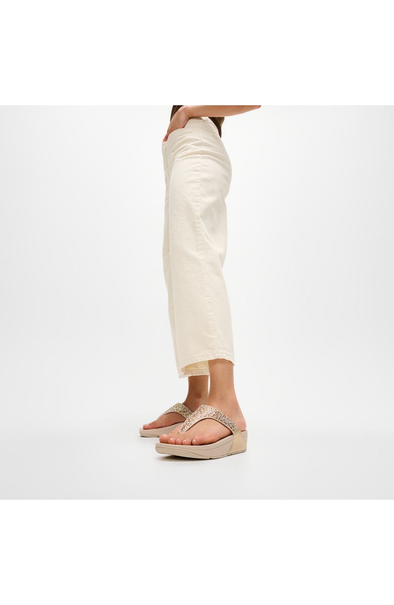 FitFlop Lulu Crystal Mix Metallic Sandals, Alternate, color, Platino