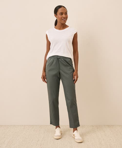 Pact Organic Cotton Daily Twill Drawstring Pant In Green