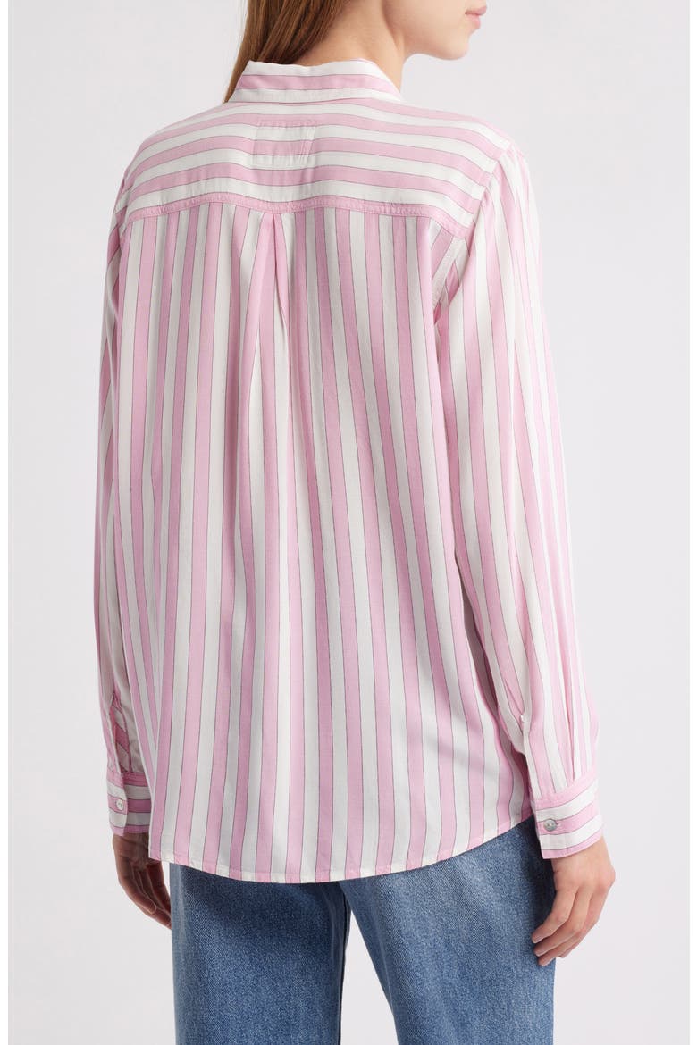 Wren Stripe Button-Up Shirt, Alternate, color, ROSE BLOOM STRIPE