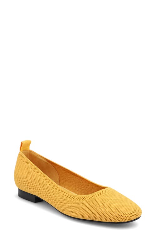 Shop Mia Raisa Stretch Knit Flat In Mustard