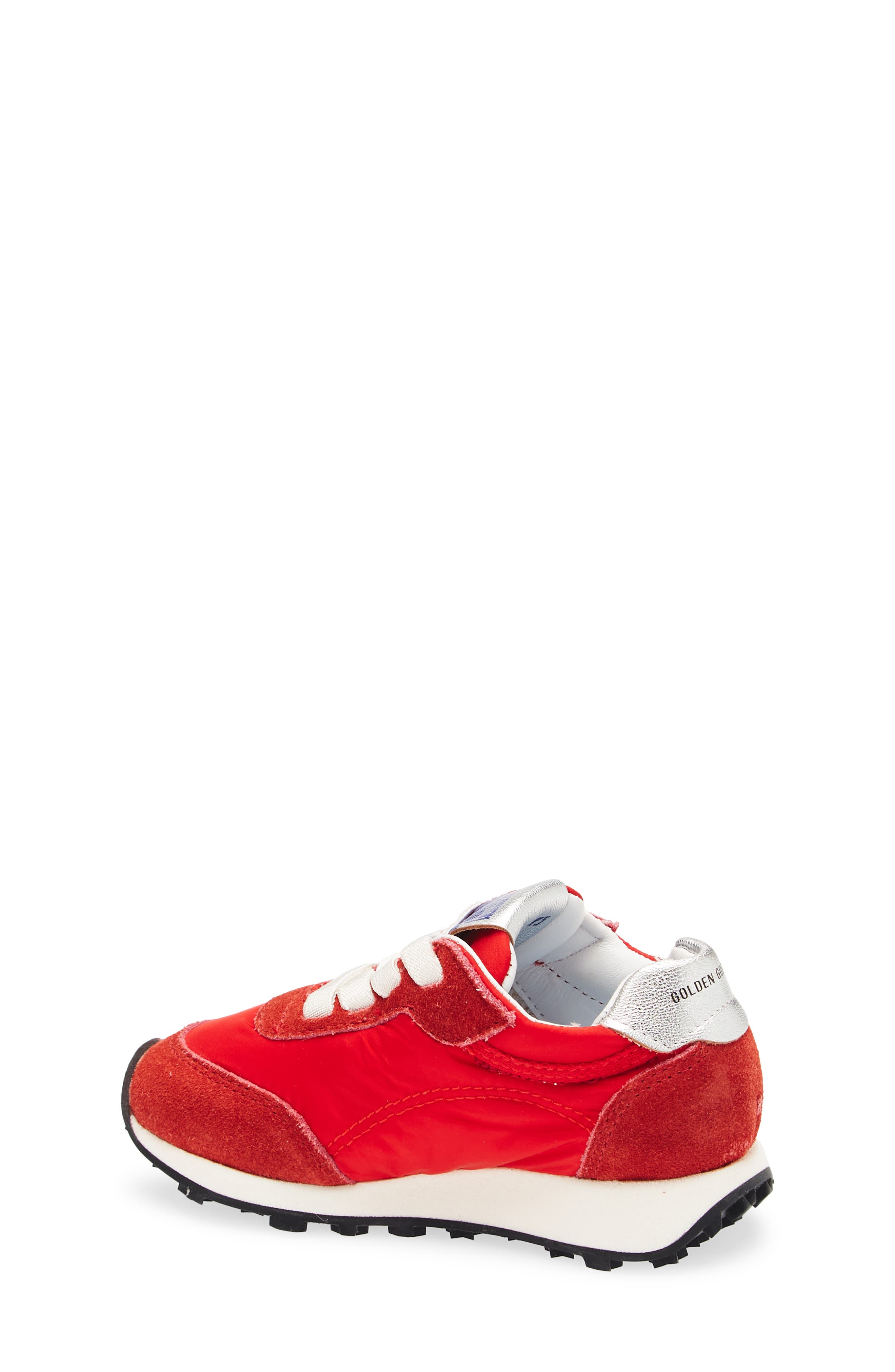 Golden Goose Kids' Running Marathon Mixed Media Sneaker, Alternate, color, Red/ Silver