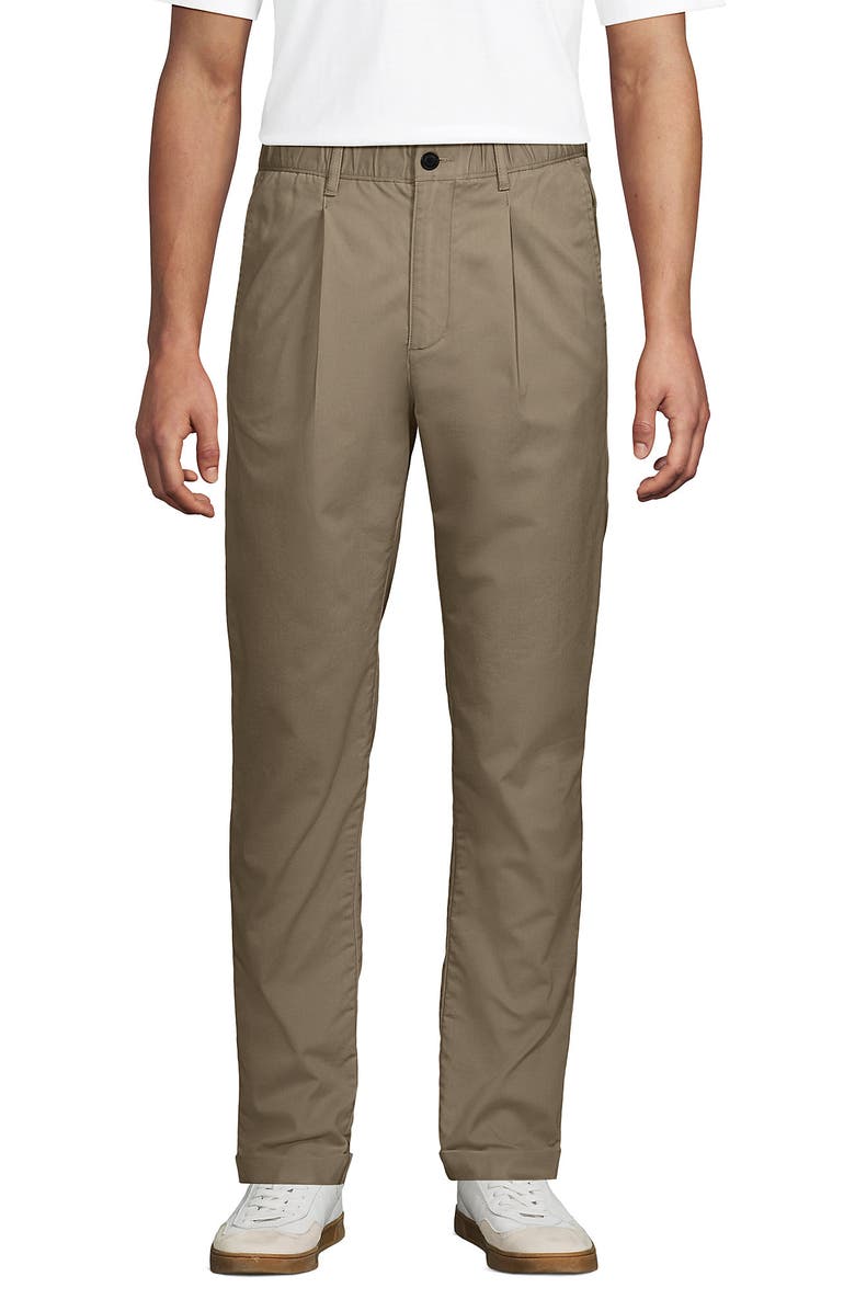 Lands' End Tapered Fit Travel Kit Chino Pants, Main, color, Khaki
