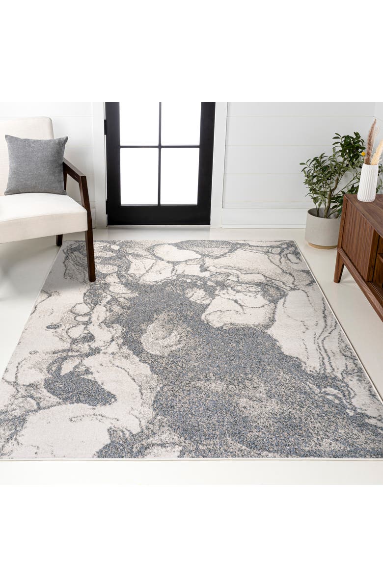 JONATHAN Y Marmo Abstract Marbled Modern Area Rug, Alternate, color, Gray/Cream