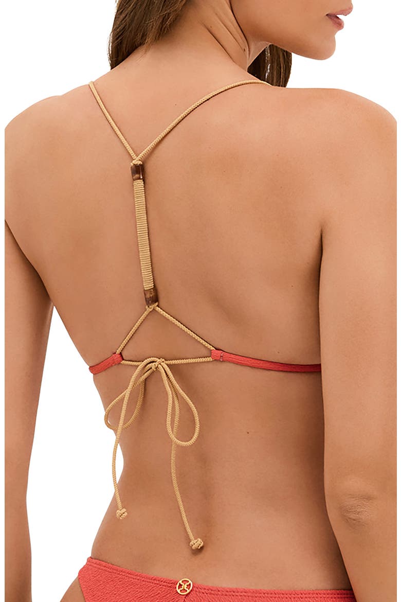Firenze April Crinkle T-Back Bikini Top, Alternate, color, PINK