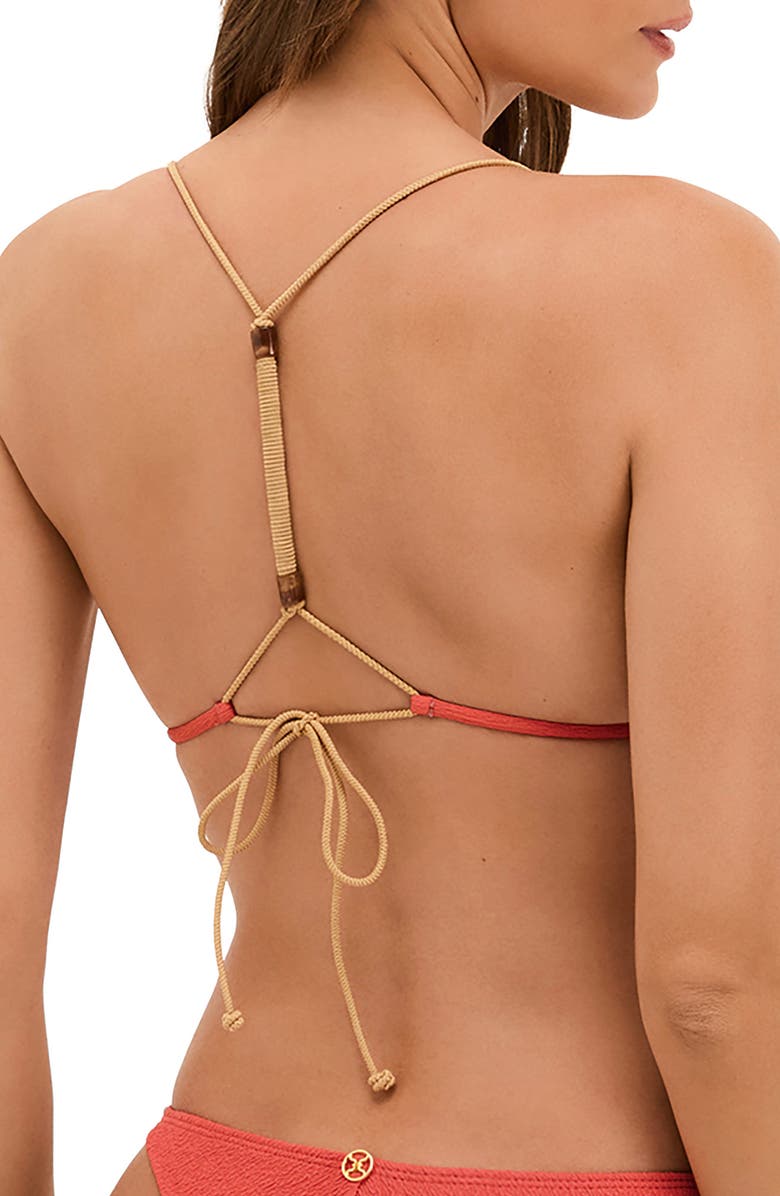 ViX Paula Hermanny Firenze April Crinkle T-Back Bikini Top, Alternate, color, Pink