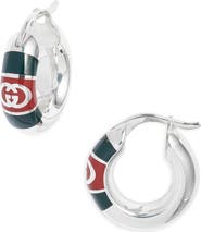 Gucci Web Detail Hoop Earrings