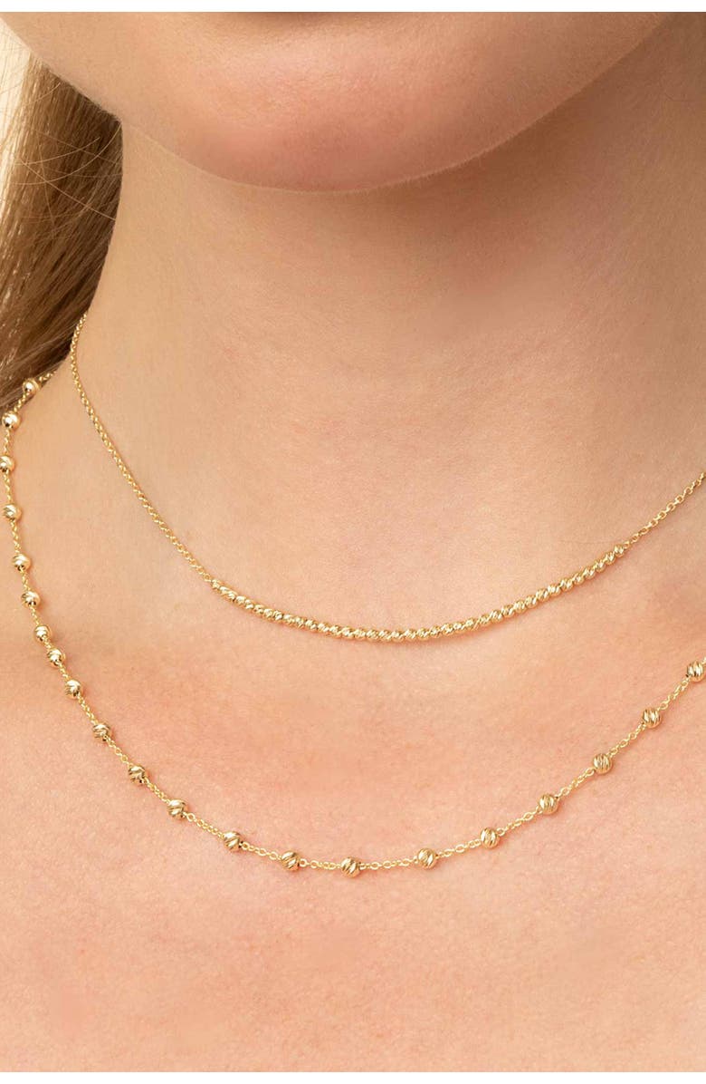 Oradina 14K Gold Celebration Ball Station Necklace, Alternate, color, Yellow Gold