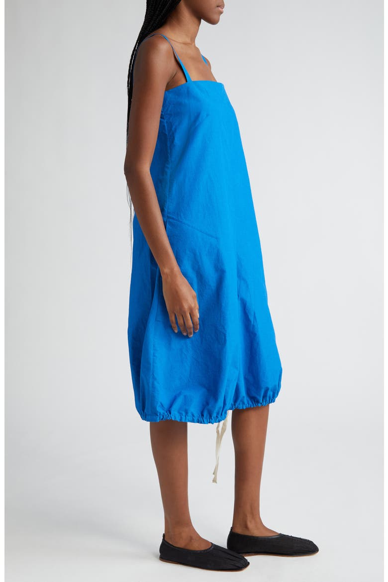Emelia Square Neck Bubble Hem Cotton Blend Dress, Alternate, color, BLUE