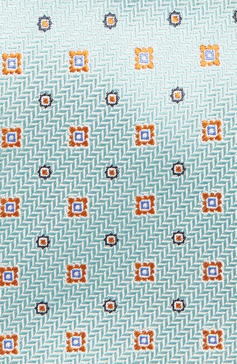 Canali Medallion Silk Tie, Alternate, color, Light Green