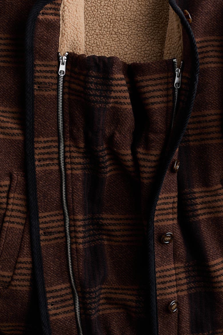 Mama Before & After Babywearing Jacket, Alternate, color, Brown/plaid