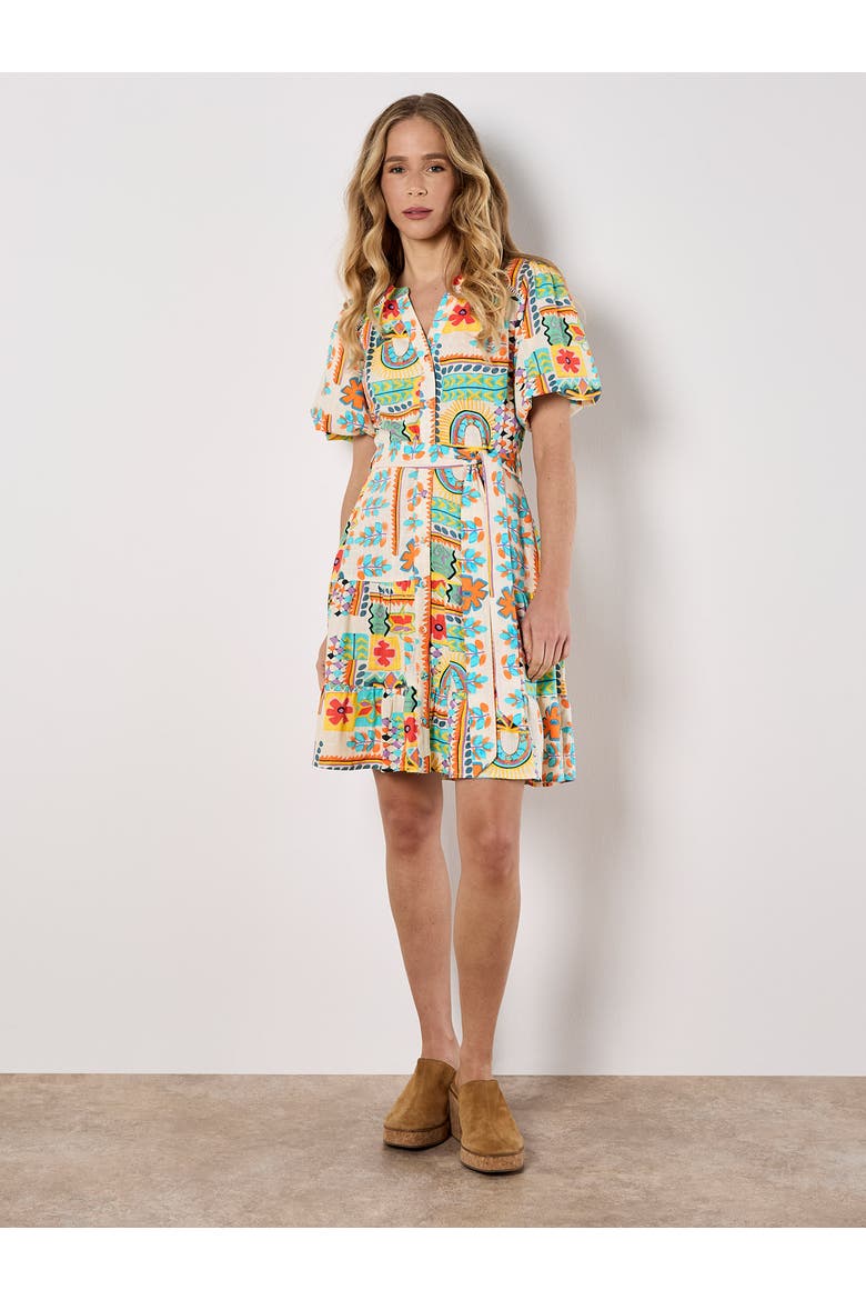 Tropical Animation Puff Sleeve Dress, Alternate, color, Assorted