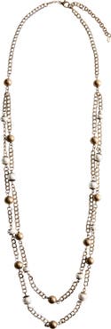 MANGO Bead Detail Layered Necklace