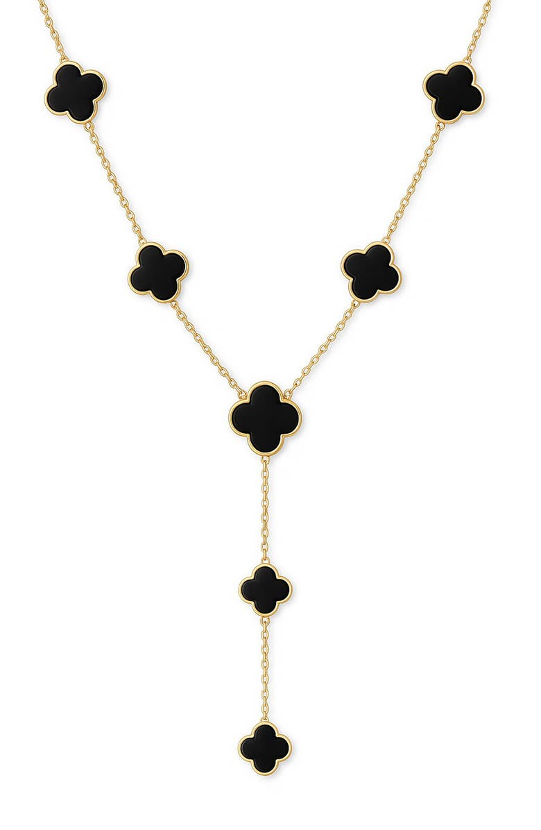 GABI RIELLE Agate Clover Station Y Necklace, Main, color,
