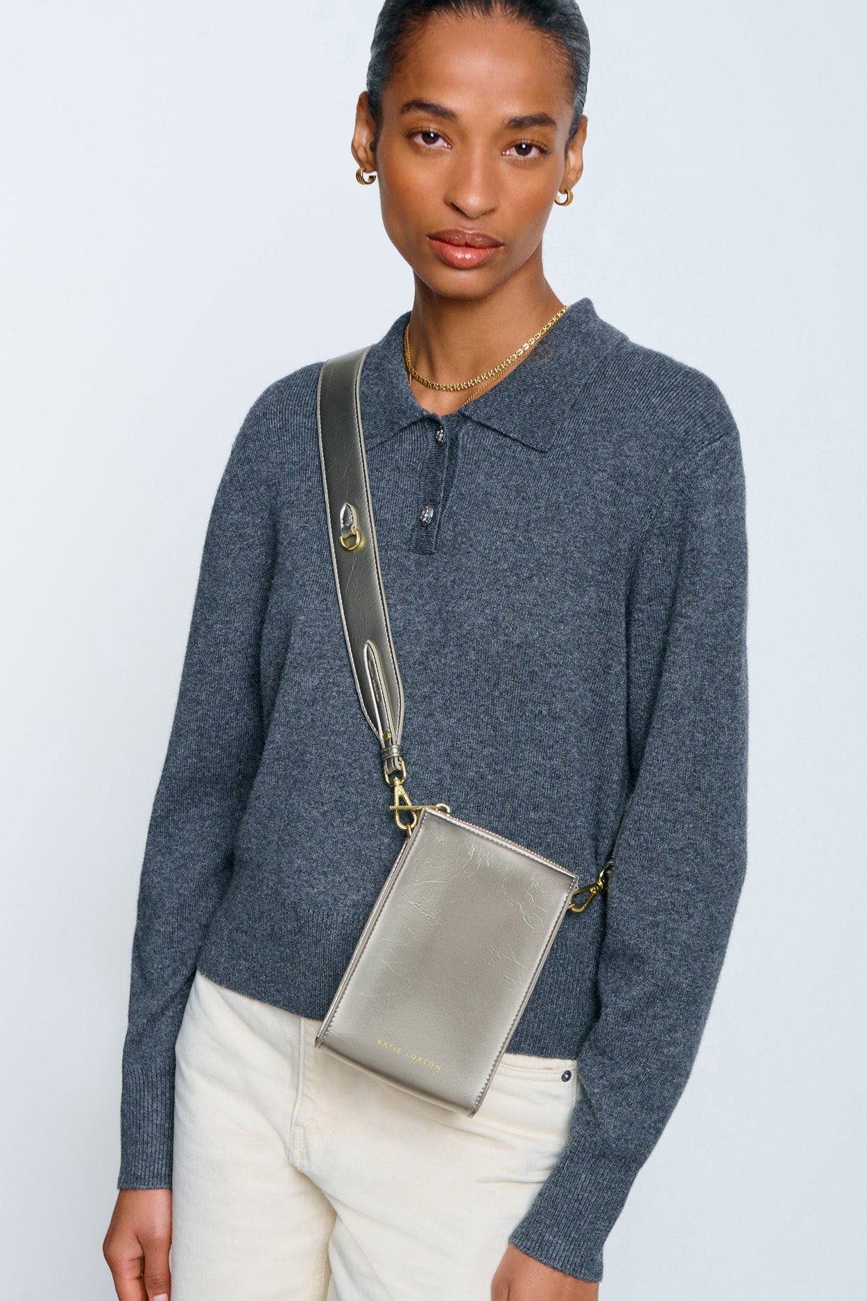 Katie Loxton Avery Slim Crossbody Bag, Alternate, color, Pewter