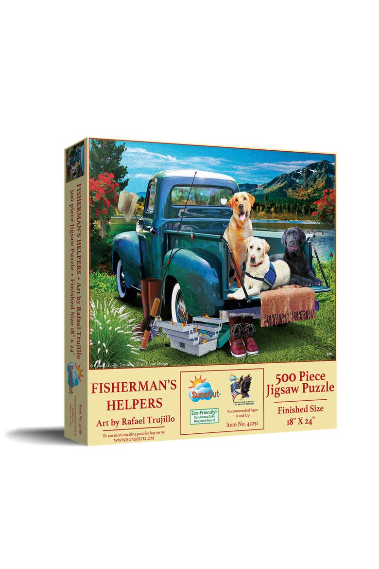 Fisherman's Helpers 500 piece Jigsaw Puzzle for Adults, Main, color, Multicolor