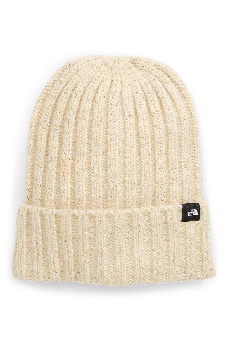 Marled Rib Logo Beanie, Main, color, BLEACHED SAND