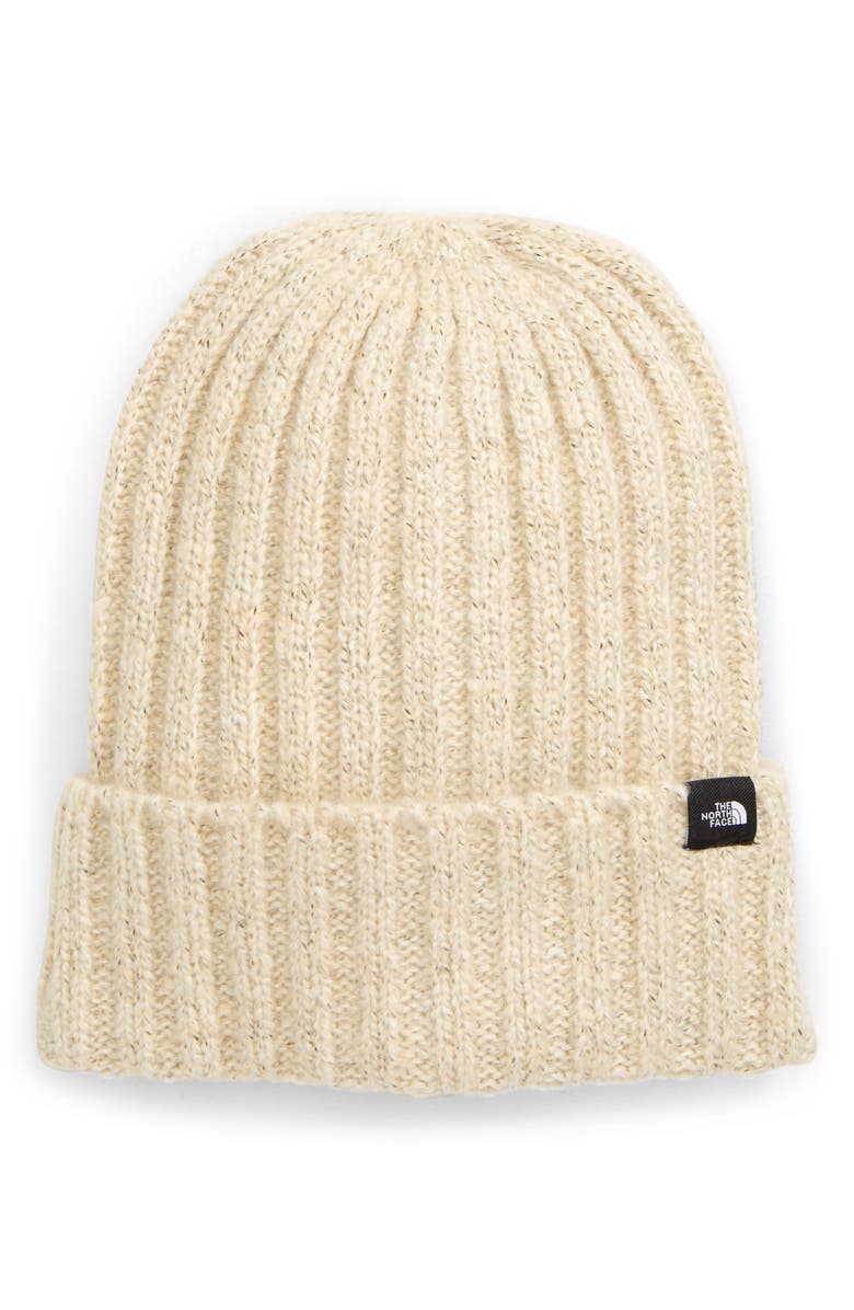 The North Face Marled Rib Logo Beanie, Main, color, 