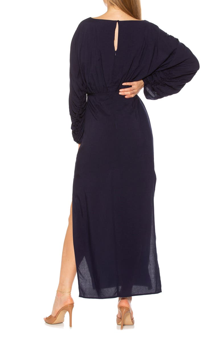 Alexia Admor Jenna Boatneck Shirred Long Sleeve Column Dress, Alternate, color, 