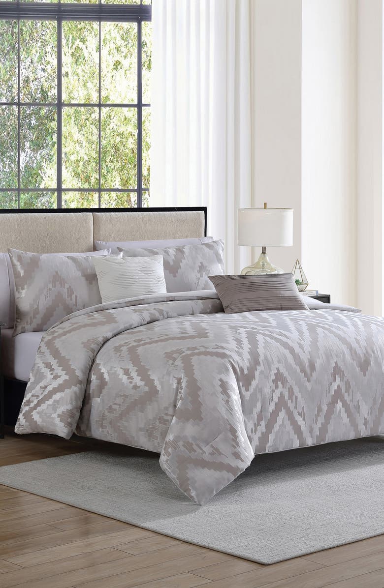 Tahari Lilliana 5-Piece King Comforter Set, Alternate, color, Light Grey