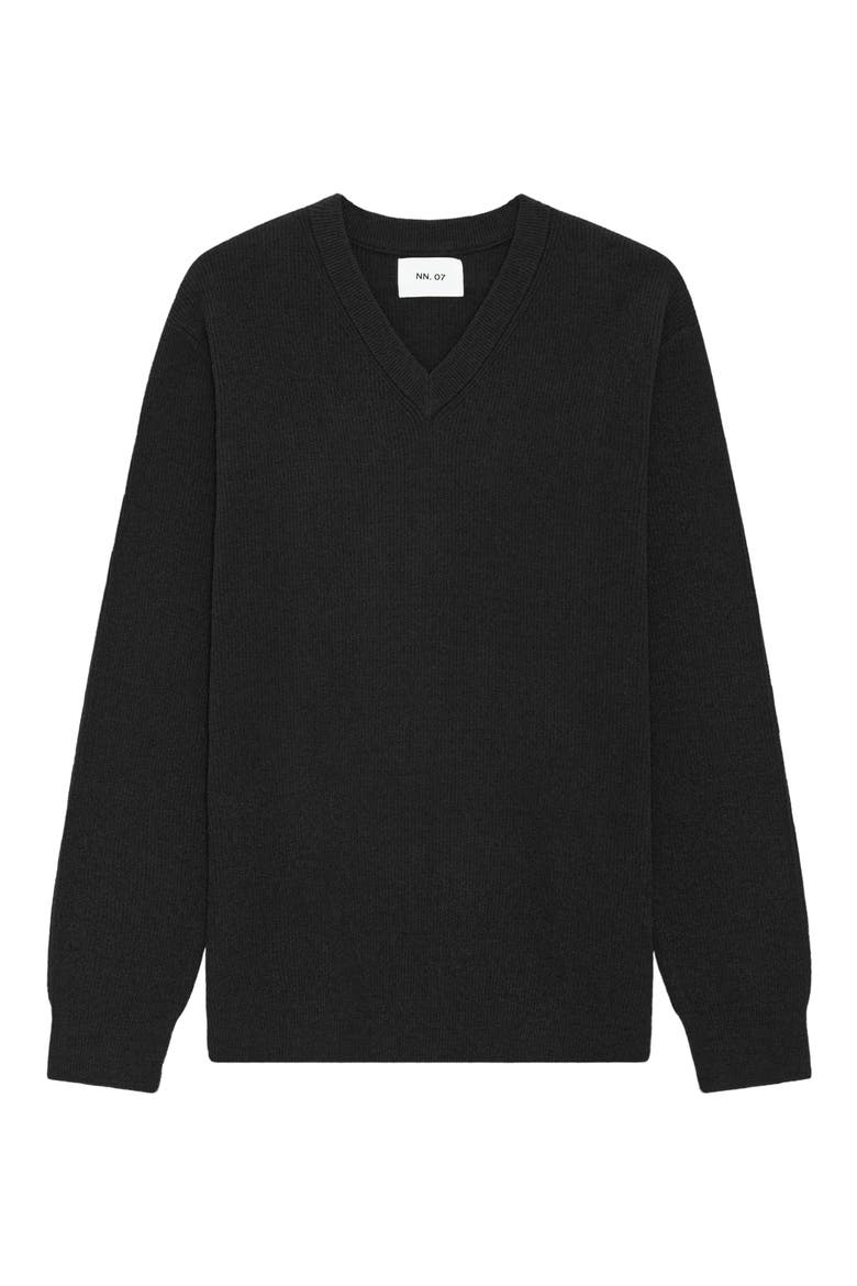 Danny V-Neck Sweater, Alternate, color, BLACK