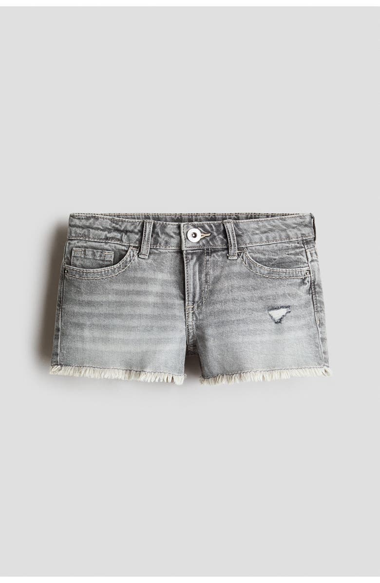 H&M 5-pocket denim shorts, Main, color, Light Denim Gray