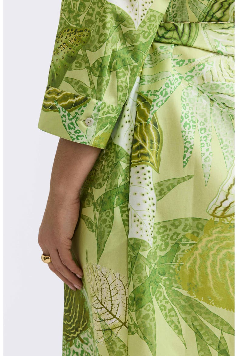Fiona Botanical Print Belted Shirtdress, Alternate, color, GREEN MULTI