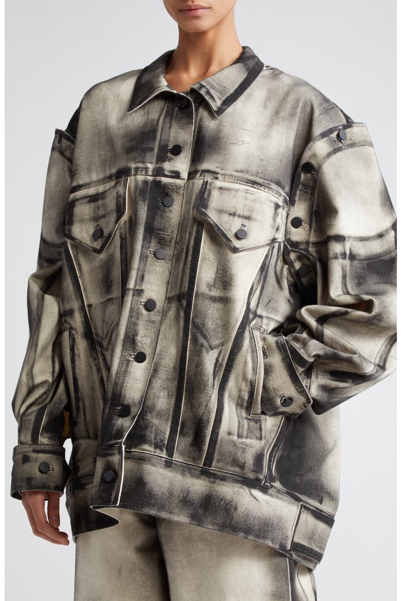 Painted Oversize Convertible Denim Jacket, Alternate, color, PAINTED DENIM