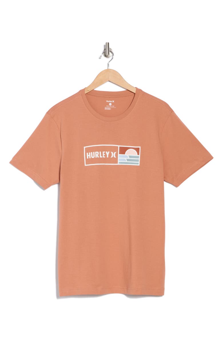 Hurley Box Waves Graphic T-Shirt, Alternate, color, Martian Rust