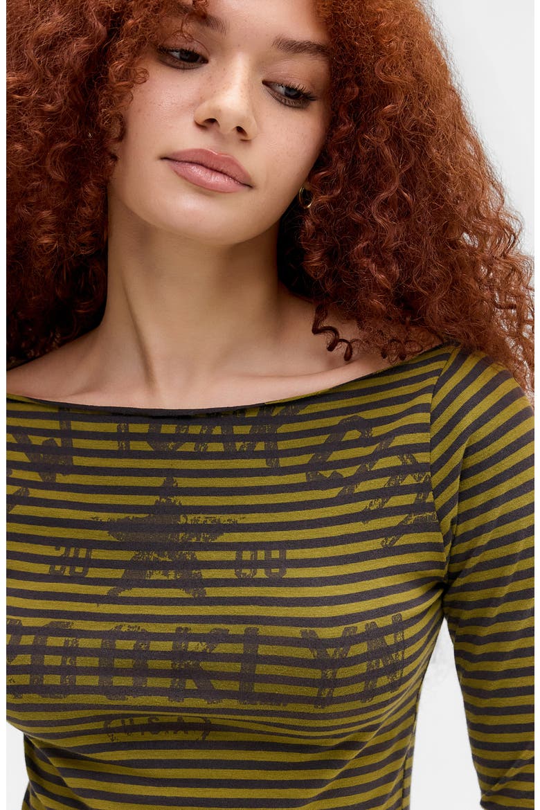 Slash Striped Graphic Long Sleeve Top, Alternate, color, GREEN STRIPE