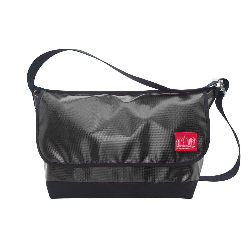 Vinyl Vintage Messenger Bag, Main, color, Black