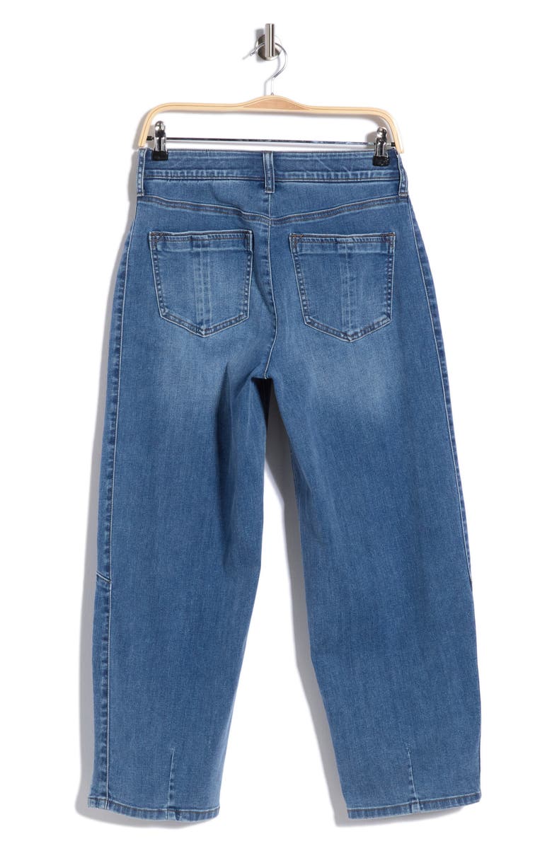Democracy High Waist Crop Barrel Leg Jeans, Alternate, color, Mid Blue Artisinal