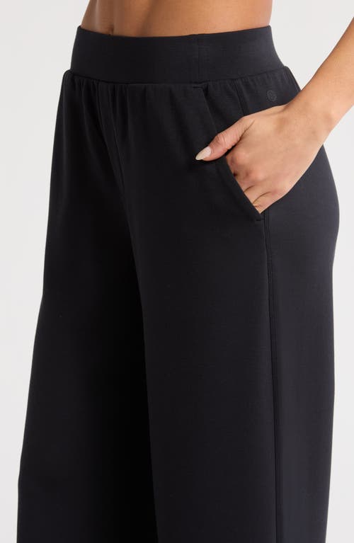 Zella Ultrasoft Knit High Waist Straight Leg Pants In Black