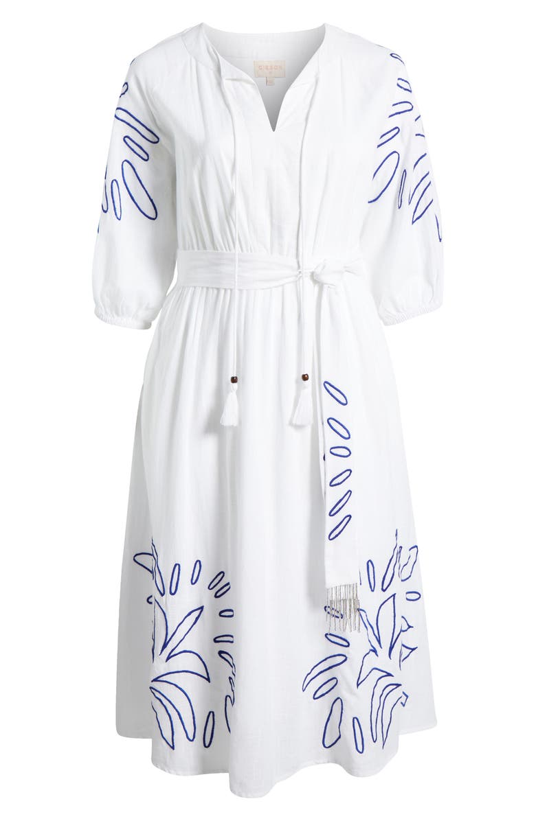 CIEBON Eliza Embroidered A-Line Dress, Alternate, color, White