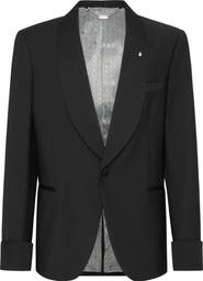 BILLIONAIRE Wool And Satin Regular Fit Tuxedo Blazer Men