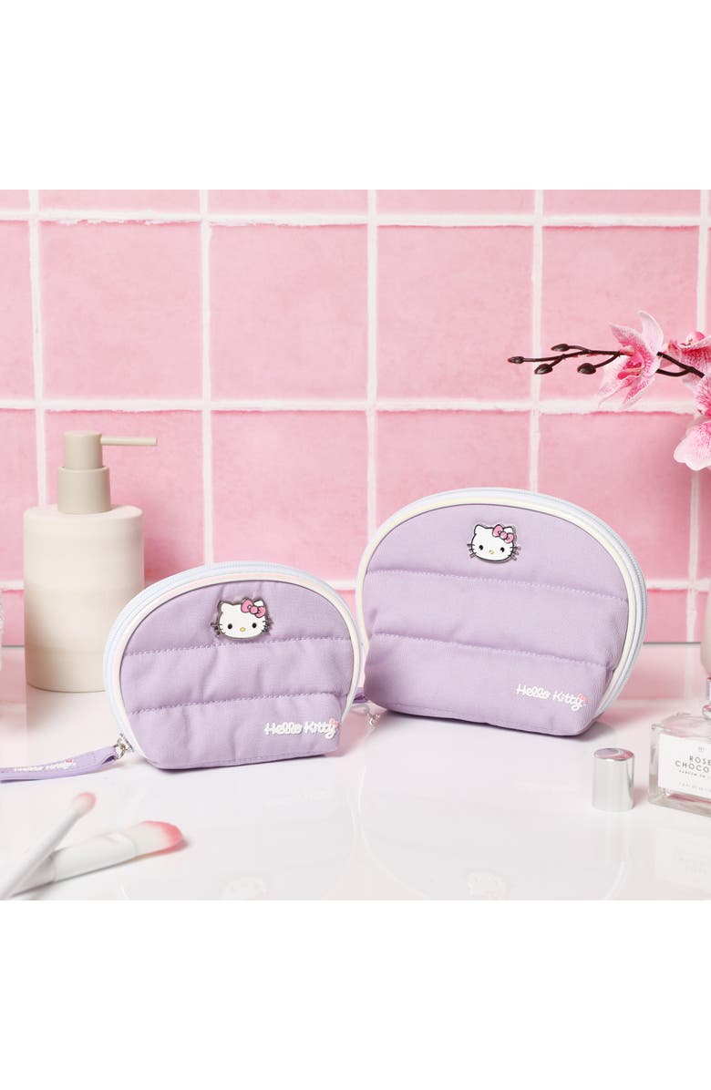 Hello Kitty Large and Small Dome Cosmetic Travel Bag, Alternate, color, Purple