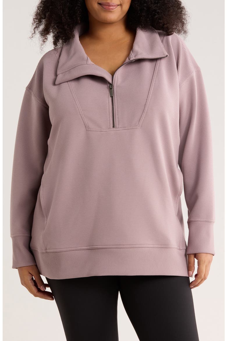 Kickback Ottoman Half Zip Tunic, Main, color, PURPLE DOVE
