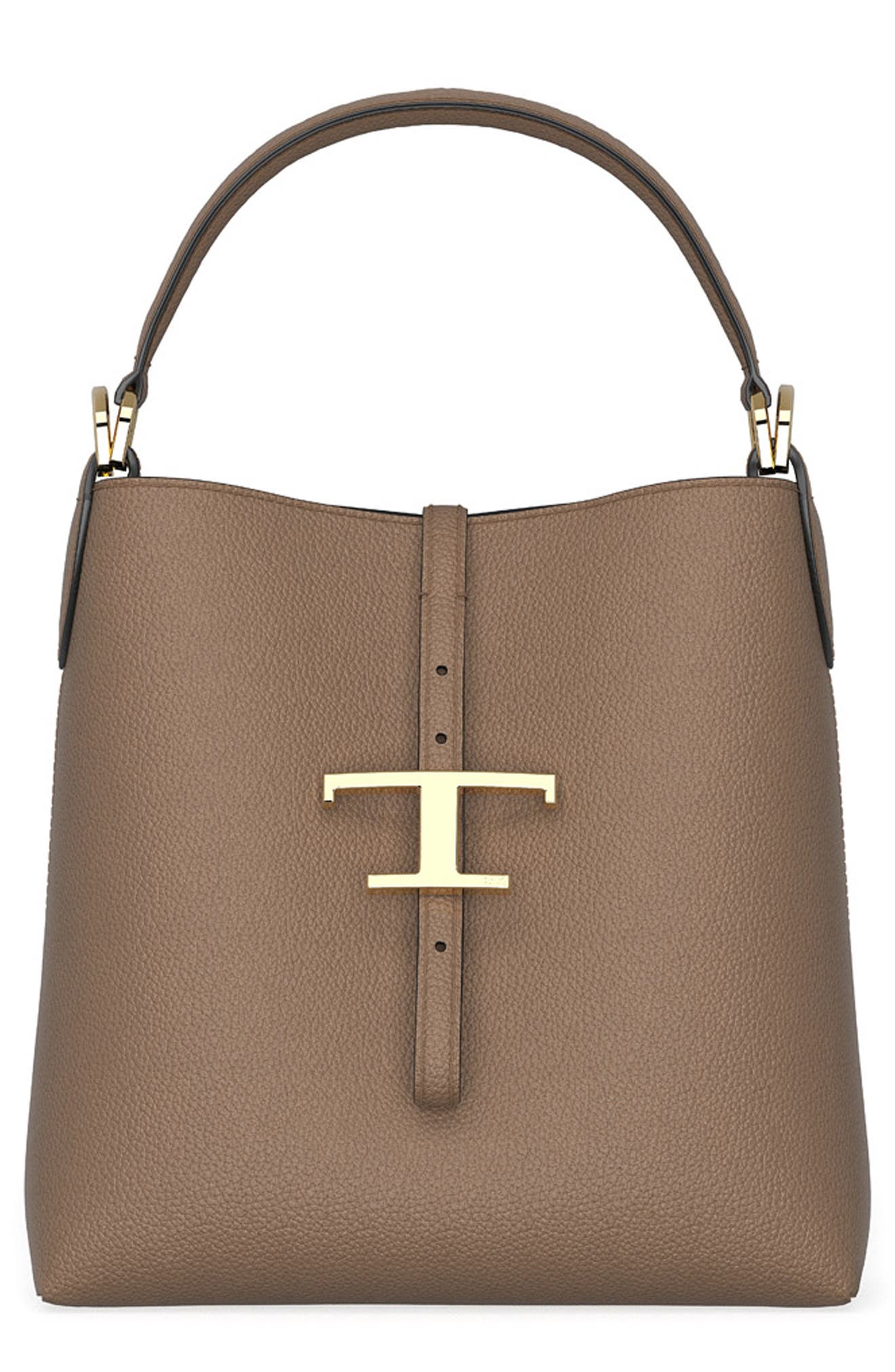 Tod's Leather Handbag, Main, color, Creta Chiaro