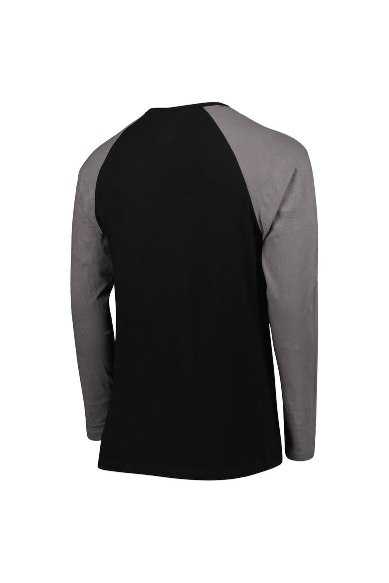 Men's New Era Black Las Vegas Raiders Current Raglan Long Sleeve T-Shirt, Alternate, color, Black