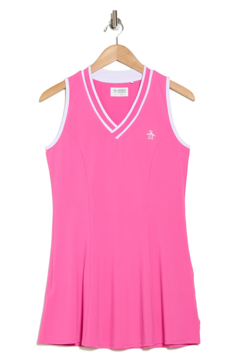 Original Penguin Sleeveless Flare Minidress, Alternate, color, 