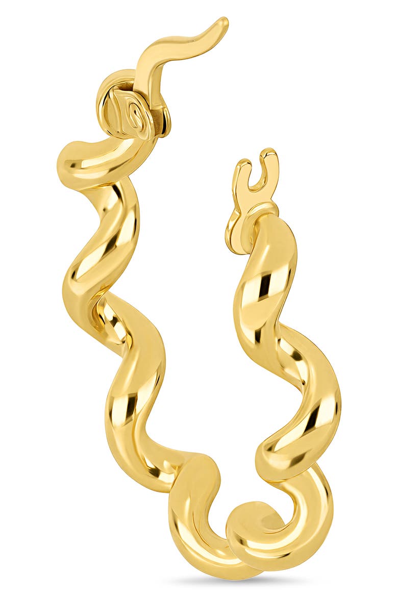 14k Gold Coiled Hoop Earrings, Alternate, color, 14K YELLOW GOLD