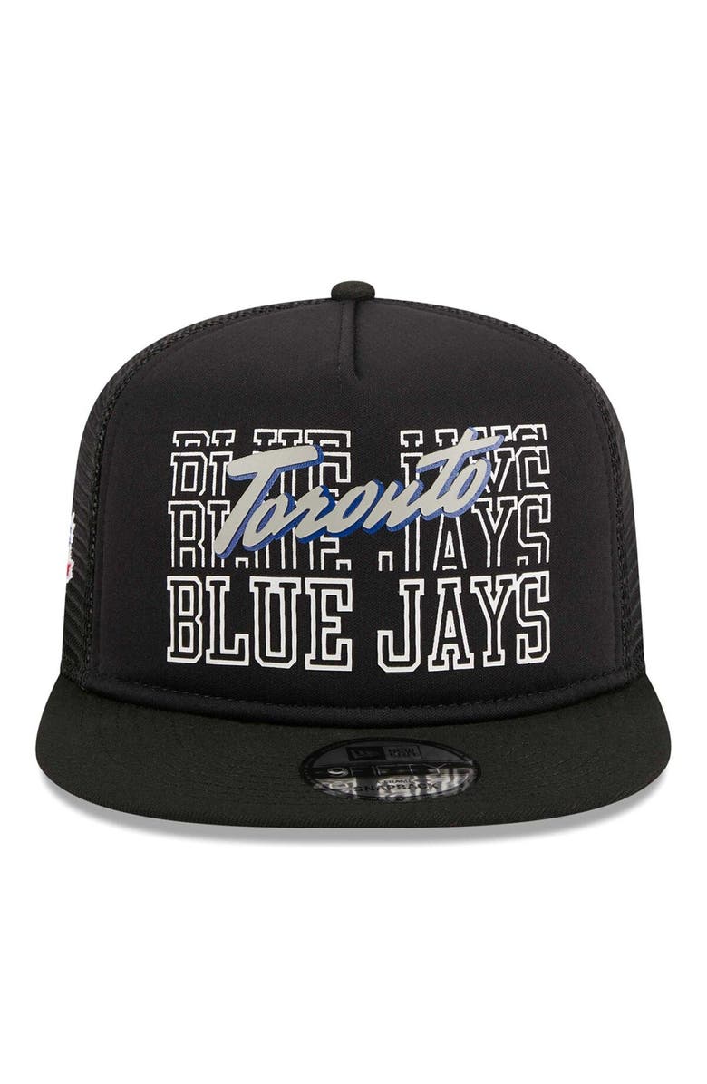 New Era Men's New Era Black Toronto Blue Jays  Street Team A-Frame Trucker 9FIFTY Snapback Hat, Alternate, color, 