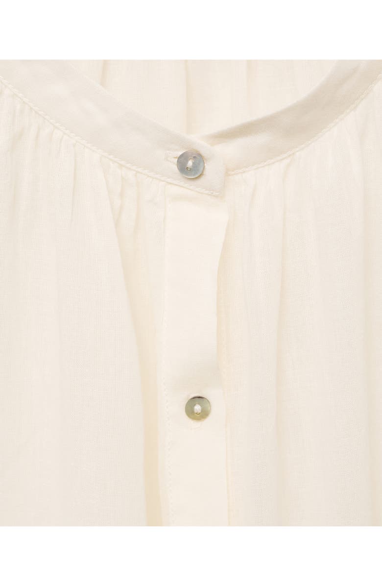 MANGO Long Sleeve Cotton Nightgown, Alternate, color, Ivory White