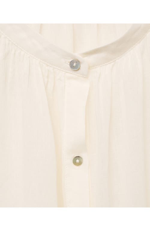 Mango Long Sleeve Cotton Nightgown In Neutral