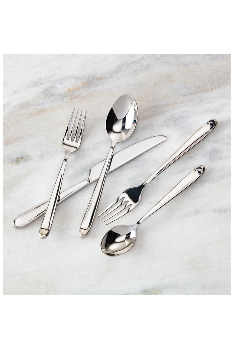 Scoop 5-Piece Place Setting, Alternate, color, SILVER