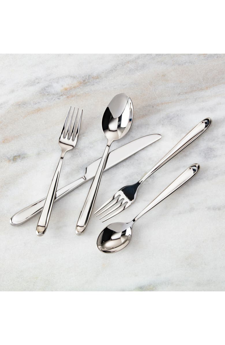 Fortessa Scoop 5-Piece Place Setting, Alternate, color, Silver
