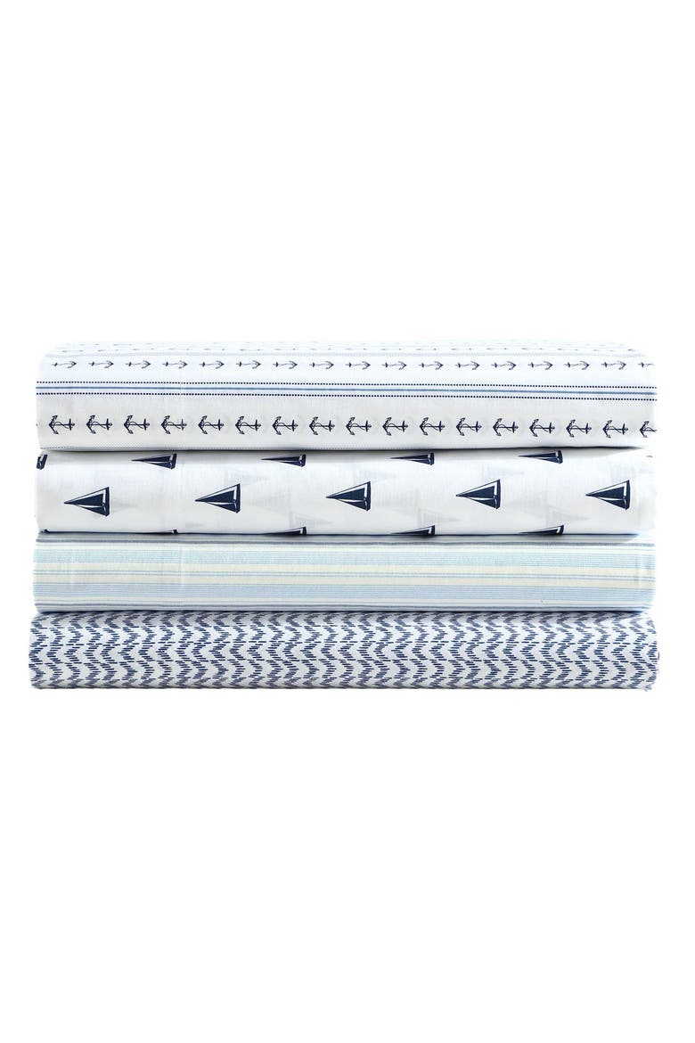 Anchor Lines 200 Thread Count Sheet Set, Alternate, color, DARK BLUE