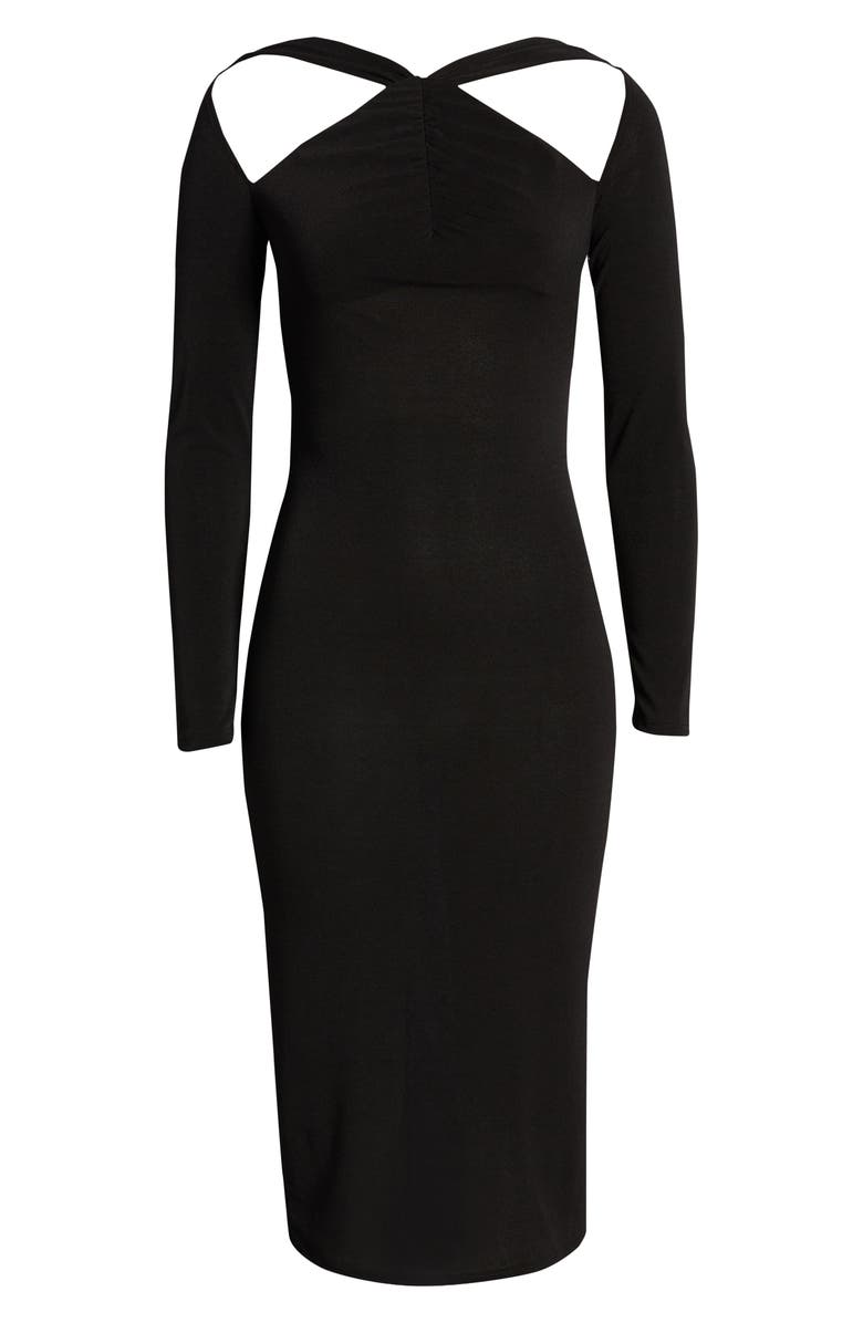 ASTR the Label Cutout Detail Long Sleeve Body-Con Dress, Alternate, color, 