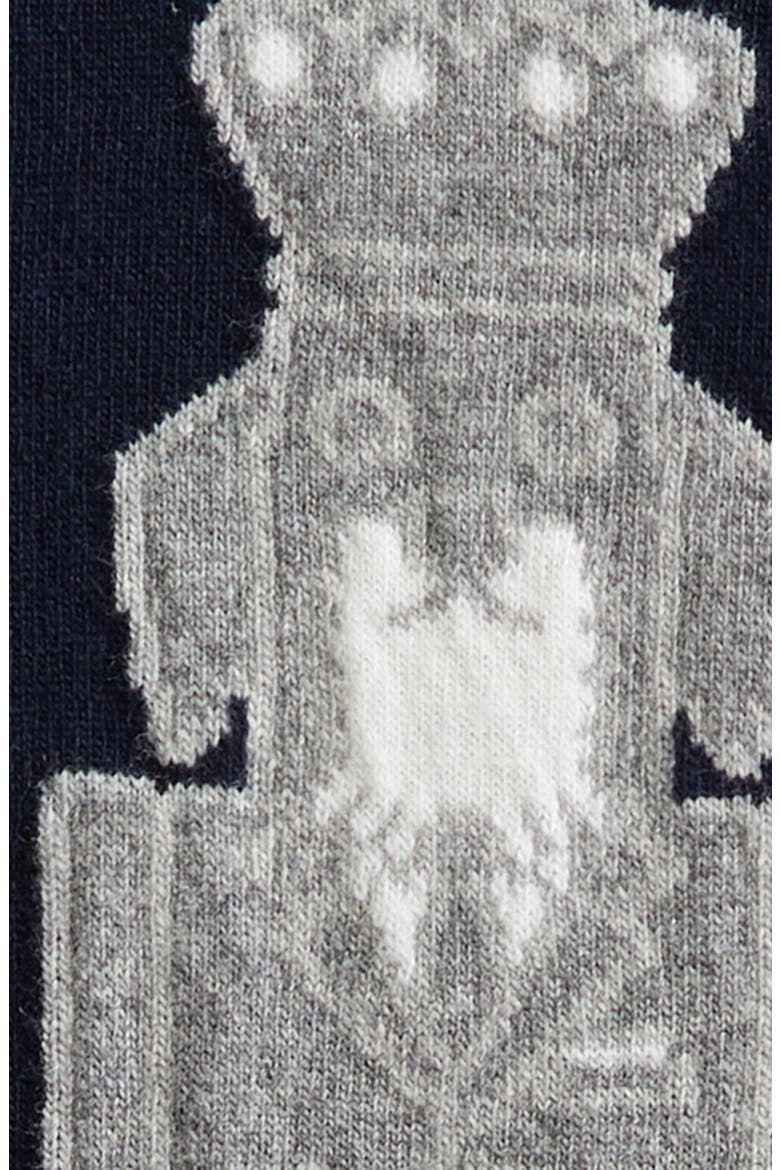 Holiday Hector Nutcracker 4-Bar Virgin Wool Cardigan, Alternate, color, NAVY