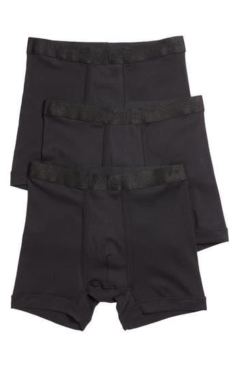 2(x)ist 3-pack Pima Cotton Boxer Briefs In Black